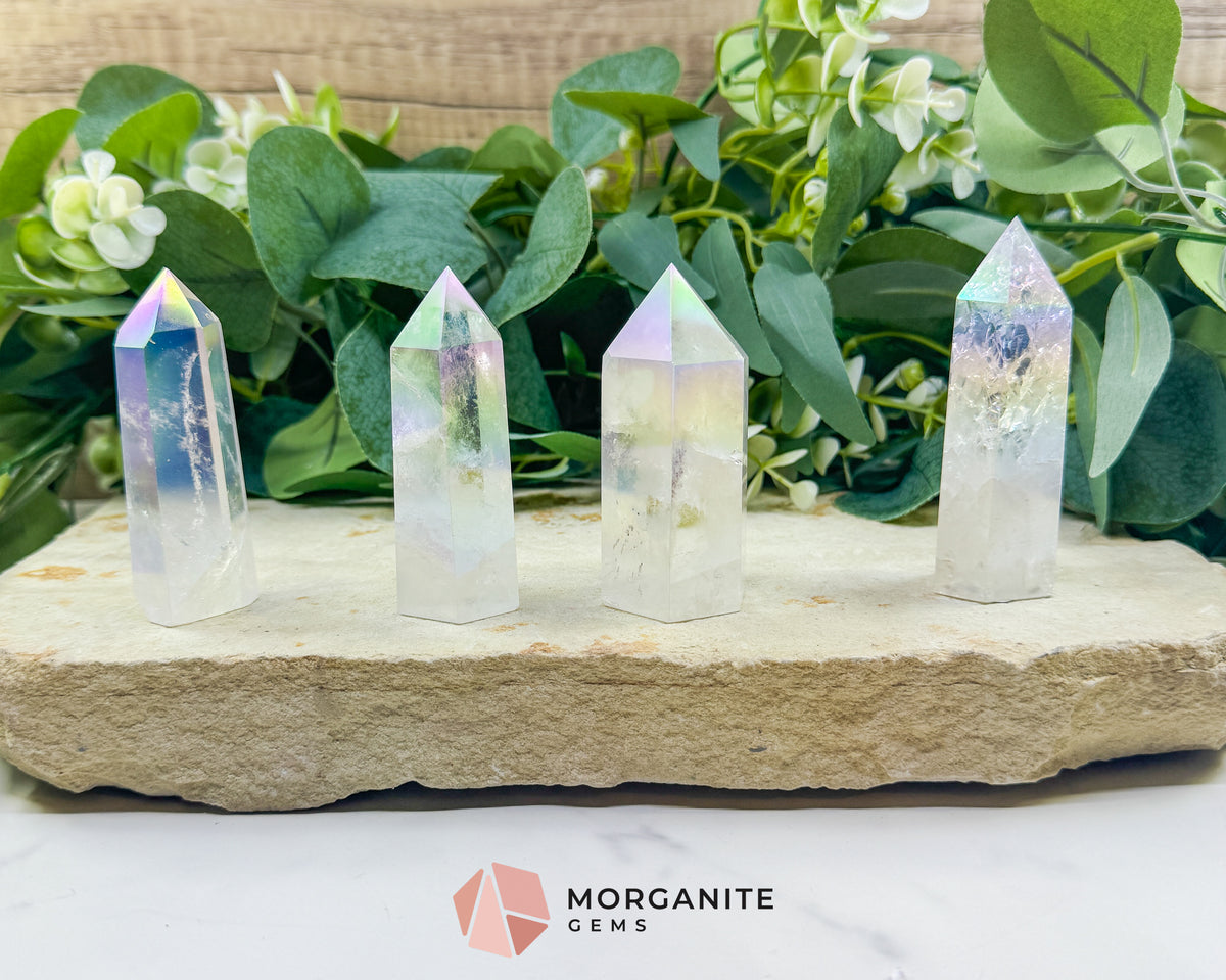 Aura Quartz Tower Point | Rainbow Crystal Generator for Meditation Energy Cleansing & Altar