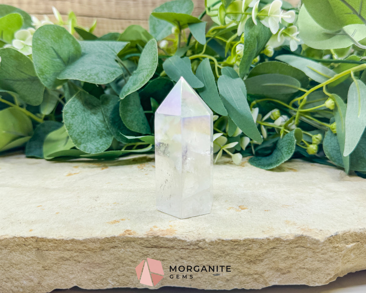 Aura Quartz Tower Point | Rainbow Crystal Generator for Meditation Energy Cleansing & Altar
