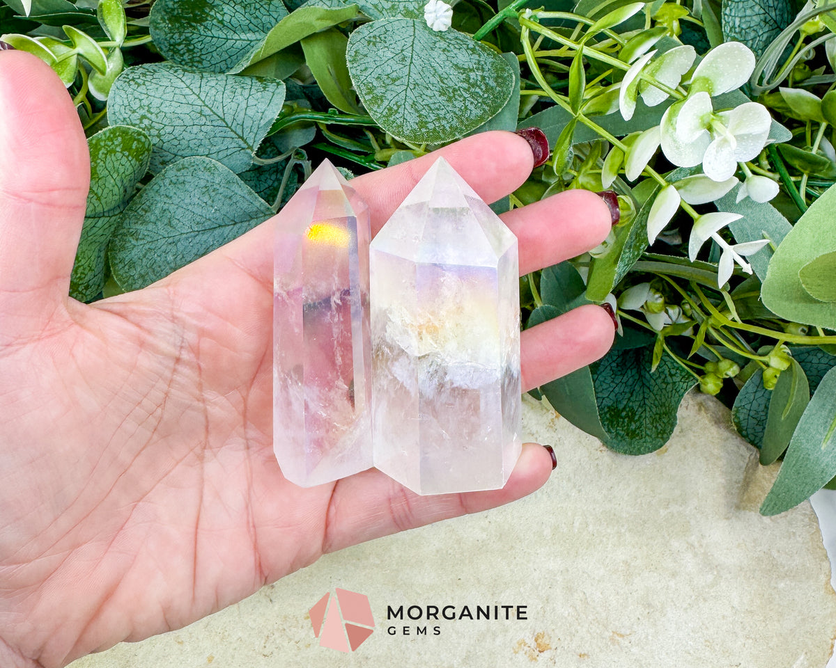 Aura Quartz Tower Point | Rainbow Crystal Generator for Meditation Energy Cleansing & Altar