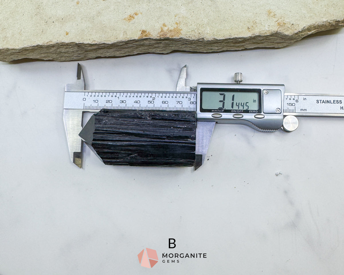 Black Tourmaline Tower Point Rough Sides Polished Top Crystal for Protection Grounding Root Chakra Energy