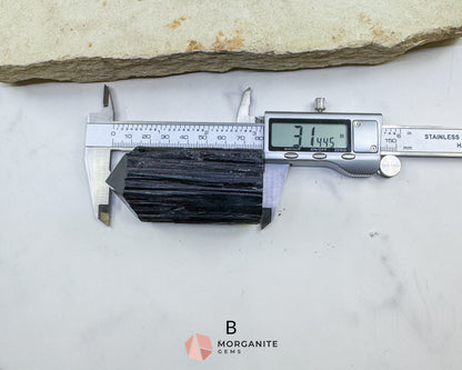 Black Tourmaline Tower Point Rough Sides Polished Top Crystal for Protection Grounding Root Chakra Energy