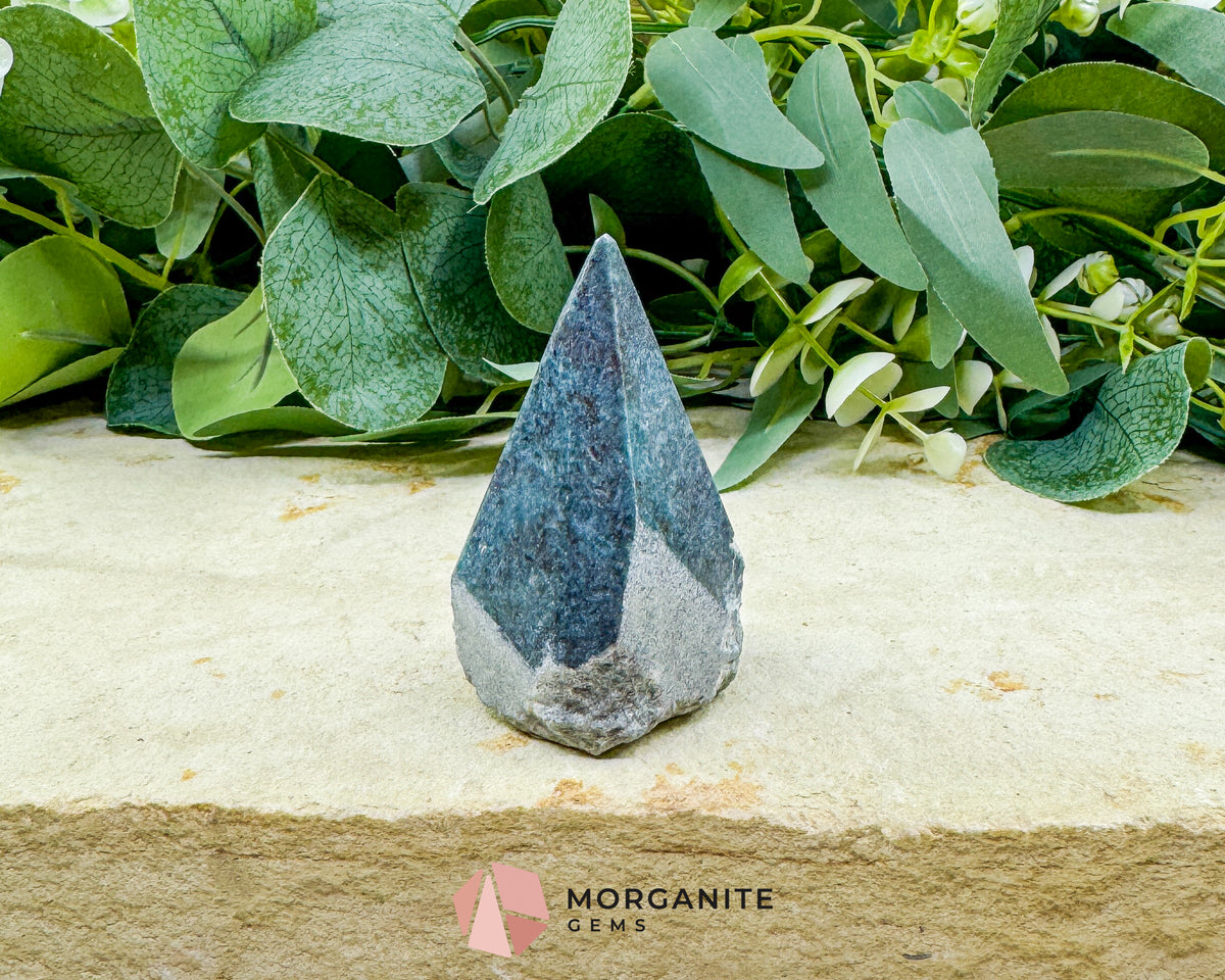 Blue Green Kyanite Rough Cut Base Point 2.5 Inch Crystal Tower for Throat Heart Chakra Meditation