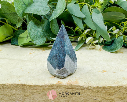 Blue Green Kyanite Rough Cut Base Point 2.5 Inch Crystal Tower for Throat Heart Chakra Meditation