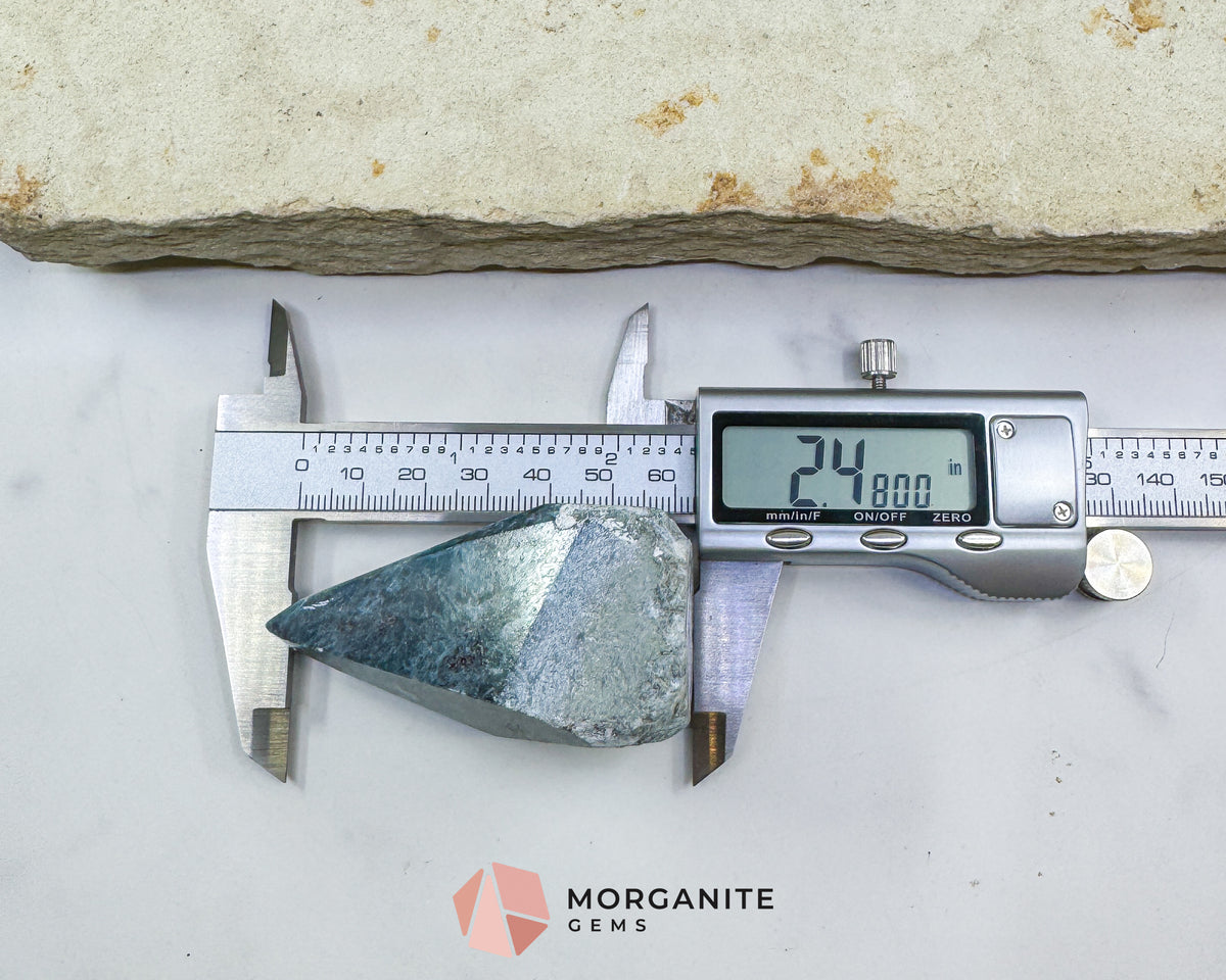 Blue Green Kyanite Rough Cut Base Point 2.5 Inch Crystal Tower for Throat Heart Chakra Meditation