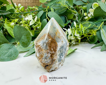 Blue Onyx Half Rough Cut Base Point – Grounding & Calming Energy Crystal