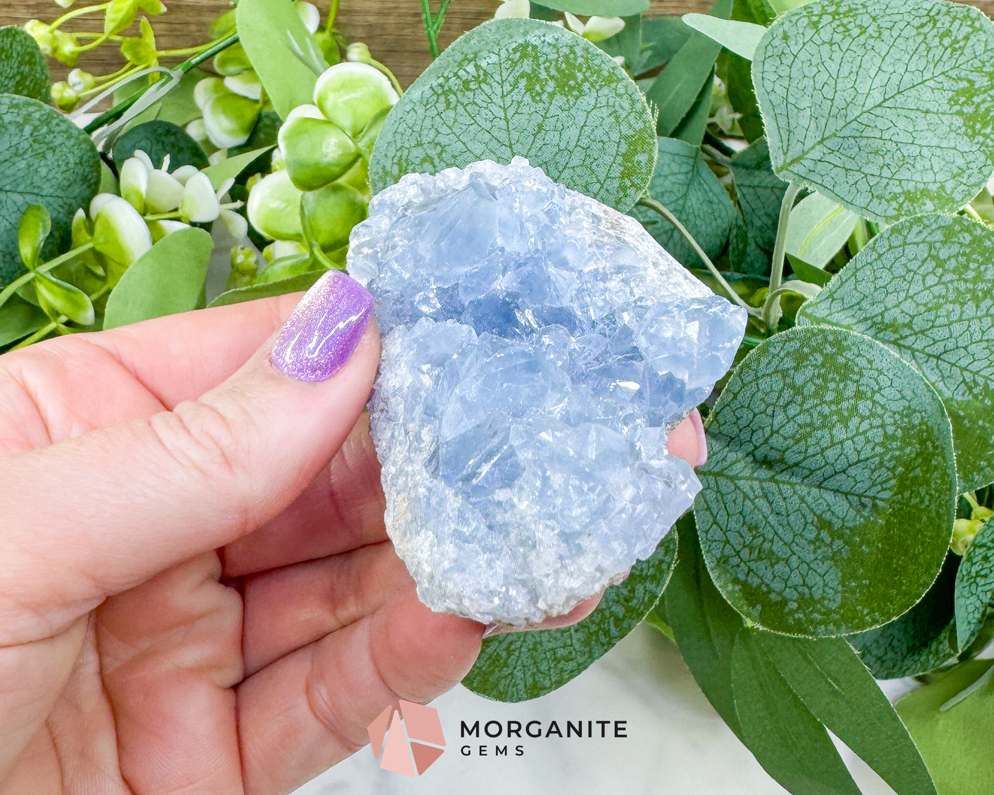 Raw Celestite Cluster No. 12 – Sky Blue Geode Specimen for High Vibration & Inner Peace