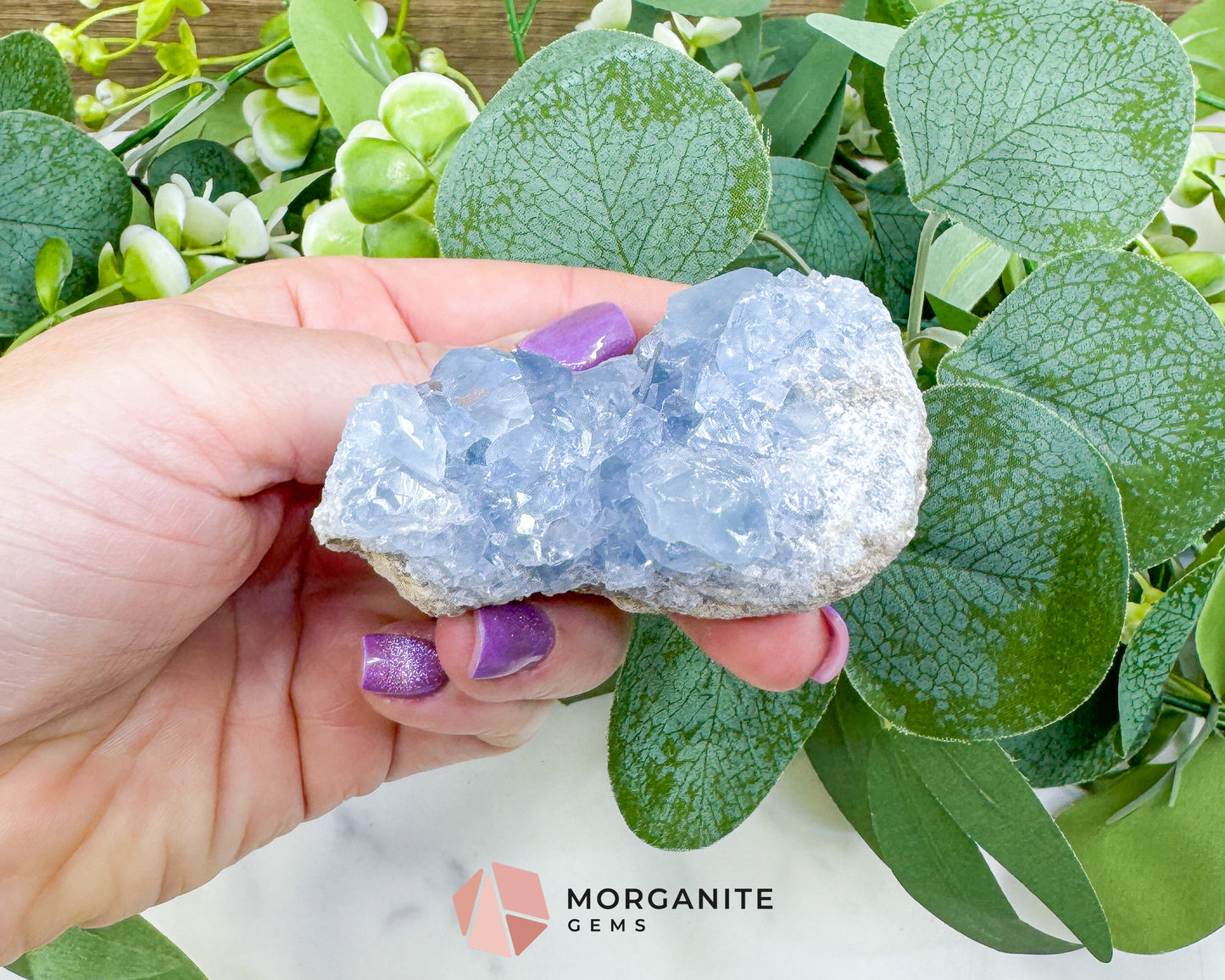 Raw Celestite Cluster No. 12 – Sky Blue Geode Specimen for High Vibration & Inner Peace