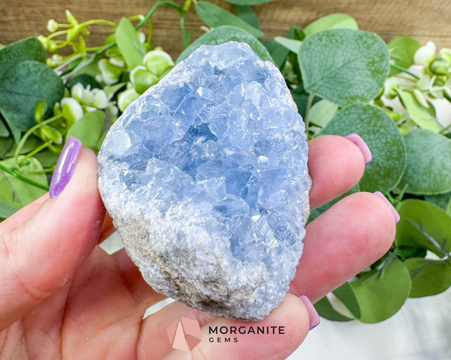 Raw Celestite Cluster No. 11 – Sky Blue Geode Specimen for High Vibration & Inner Peace