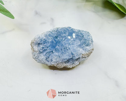 Raw Celestite Cluster No. 11 – Sky Blue Geode Specimen for High Vibration & Inner Peace