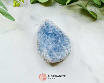 Raw Celestite Cluster No. 11 – Sky Blue Geode Specimen for High Vibration & Inner Peace