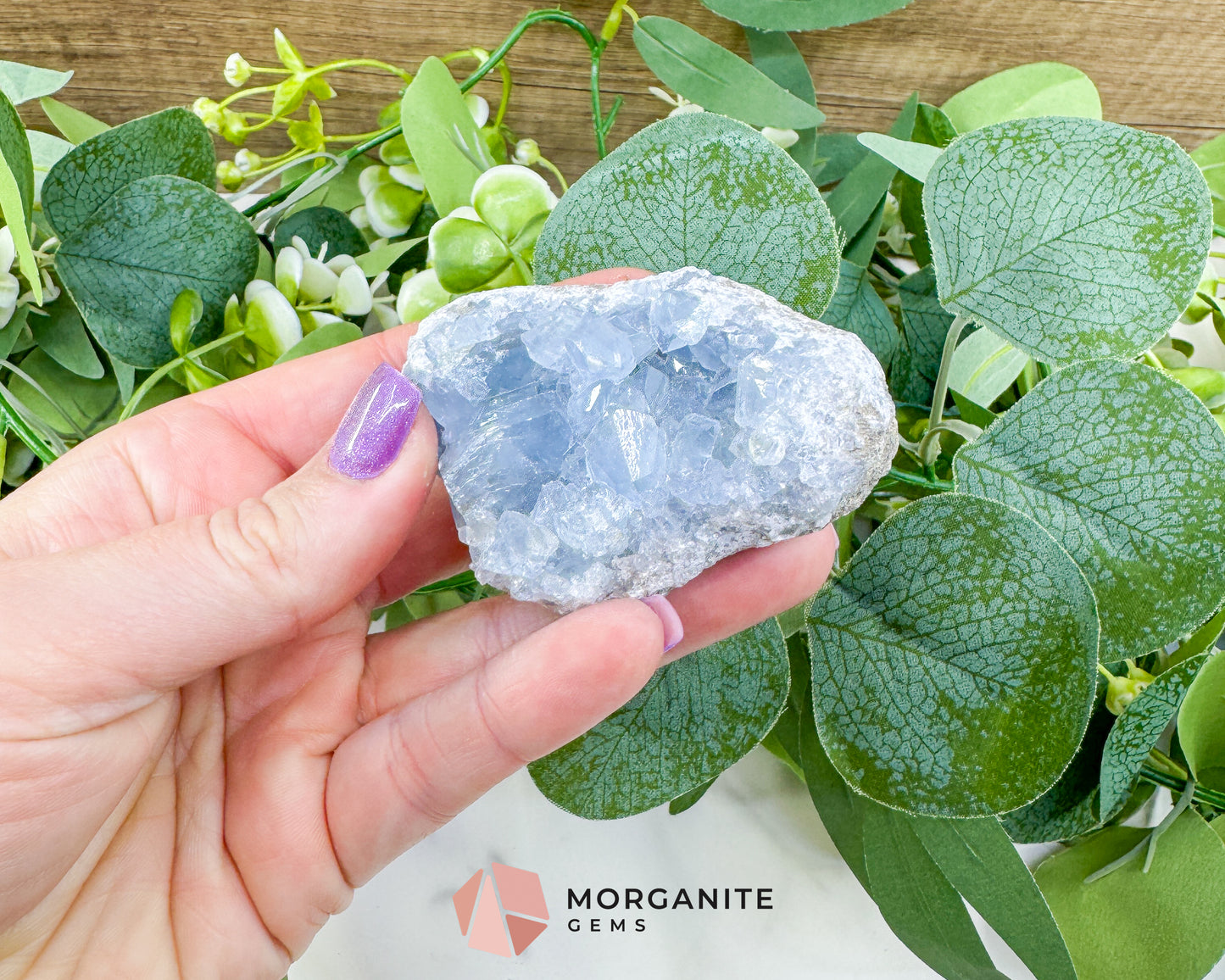 Raw Celestite Cluster No. 13 – Sky Blue Geode Specimen for High Vibration & Inner Peace