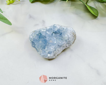 Raw Celestite Cluster No. 13 – Sky Blue Geode Specimen for High Vibration & Inner Peace