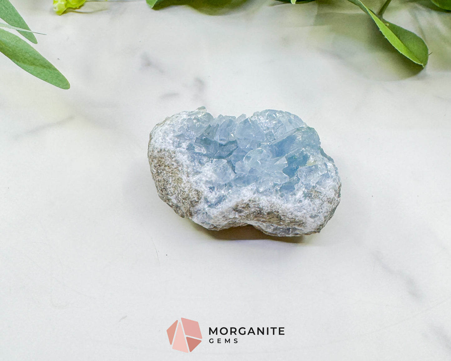 Raw Celestite Cluster No. 13 – Sky Blue Geode Specimen for High Vibration & Inner Peace