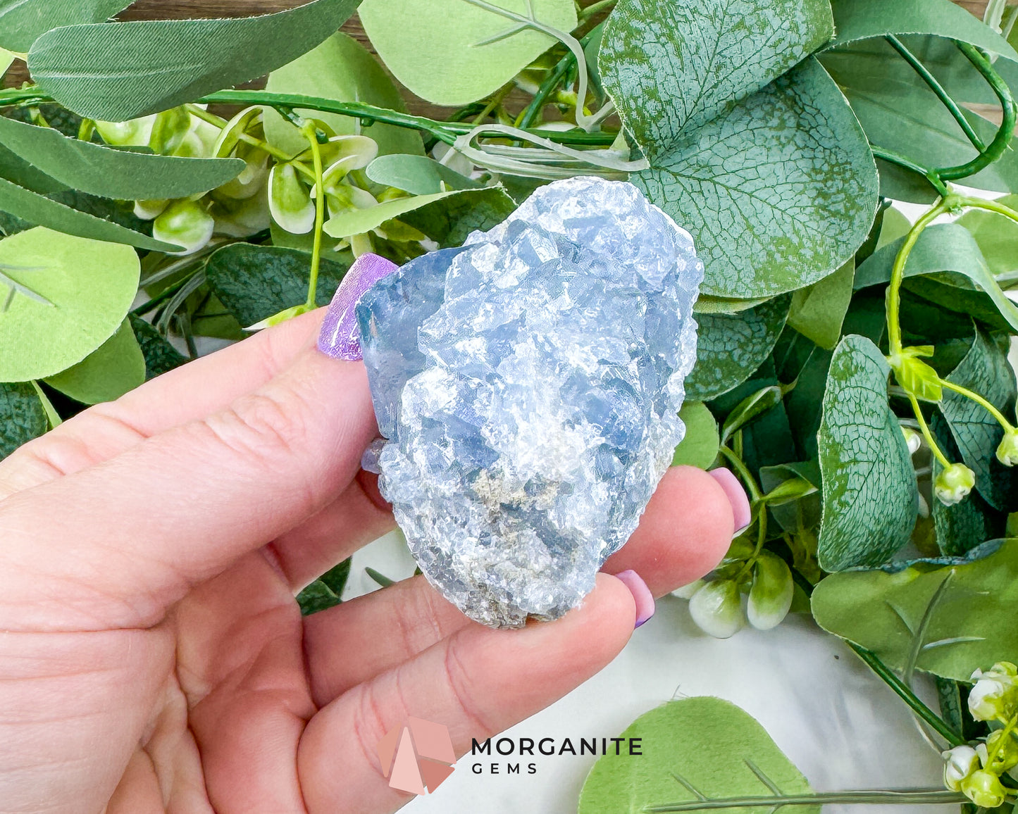 Raw Celestite Cluster No. 2 – Sky Blue Geode Specimen for High Vibration & Inner Peace