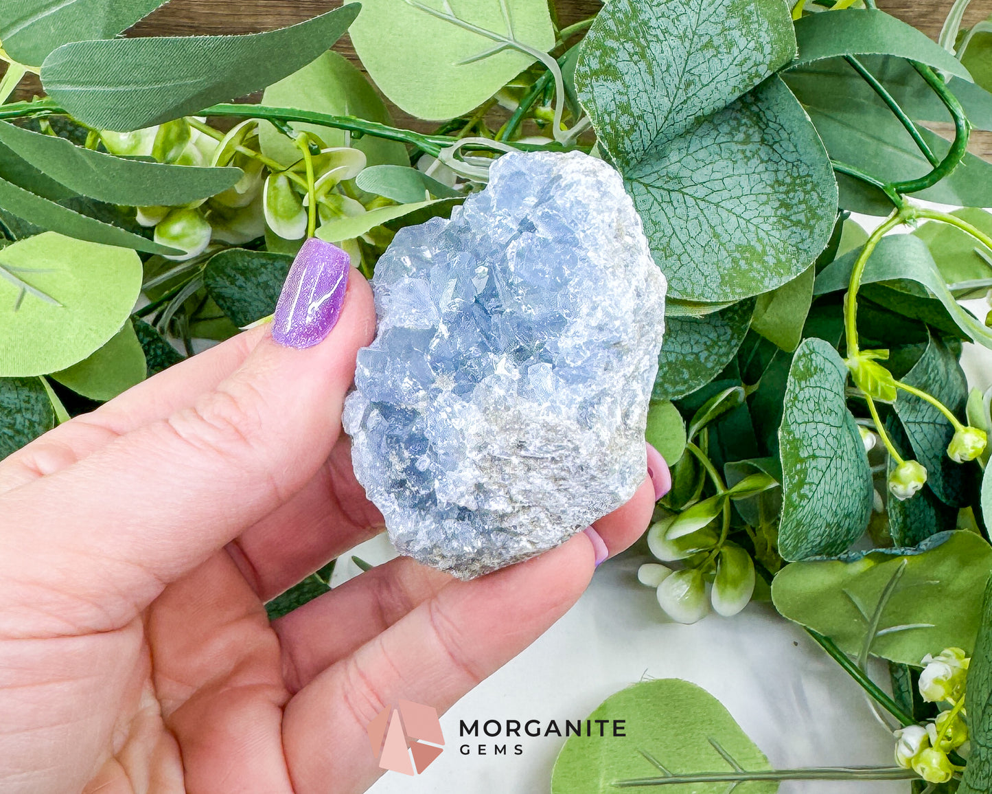 Raw Celestite Cluster No. 2 – Sky Blue Geode Specimen for High Vibration & Inner Peace
