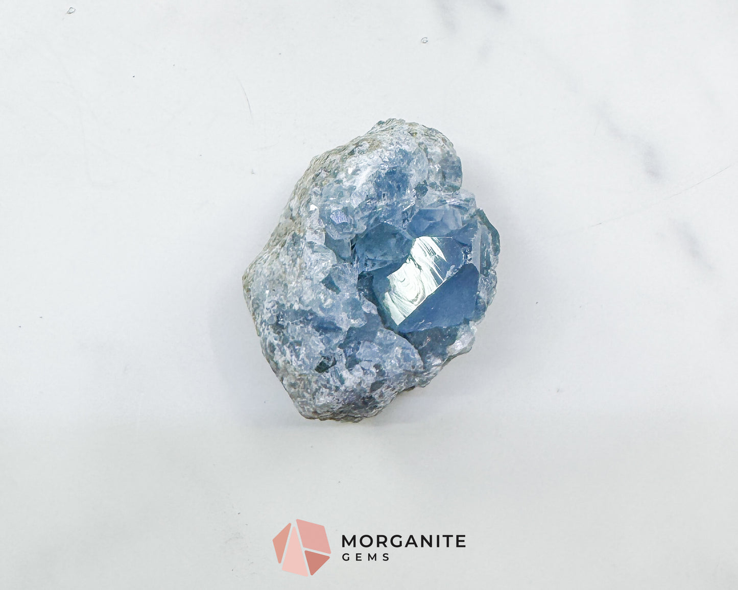 Raw Celestite Cluster No. 2 – Sky Blue Geode Specimen for High Vibration & Inner Peace