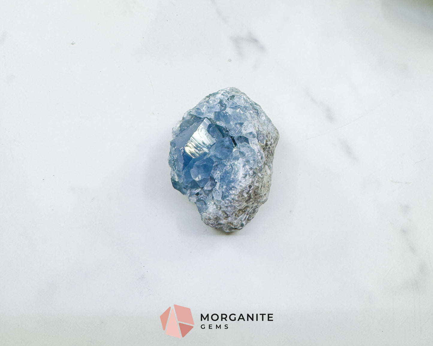 Raw Celestite Cluster No. 2 – Sky Blue Geode Specimen for High Vibration & Inner Peace