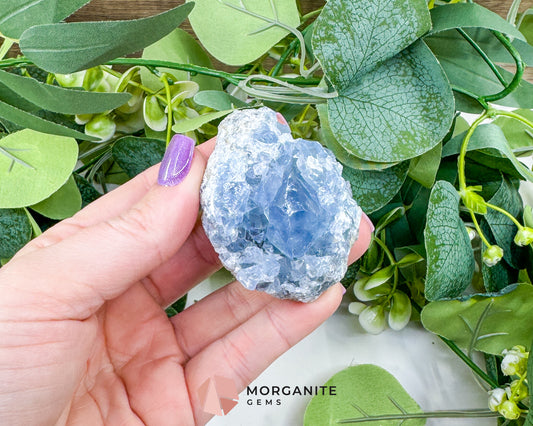 Raw Celestite Cluster No. 2 – Sky Blue Geode Specimen for High Vibration & Inner Peace