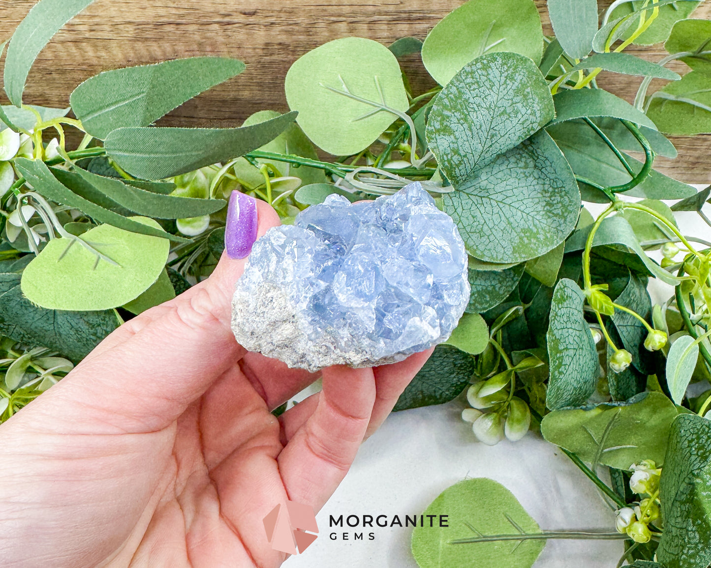 Raw Celestite Cluster No. 3 – Sky Blue Geode Specimen for High Vibration & Inner Peace