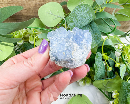 Raw Celestite Cluster No. 4 – Sky Blue Geode Specimen for High Vibration & Inner Peace