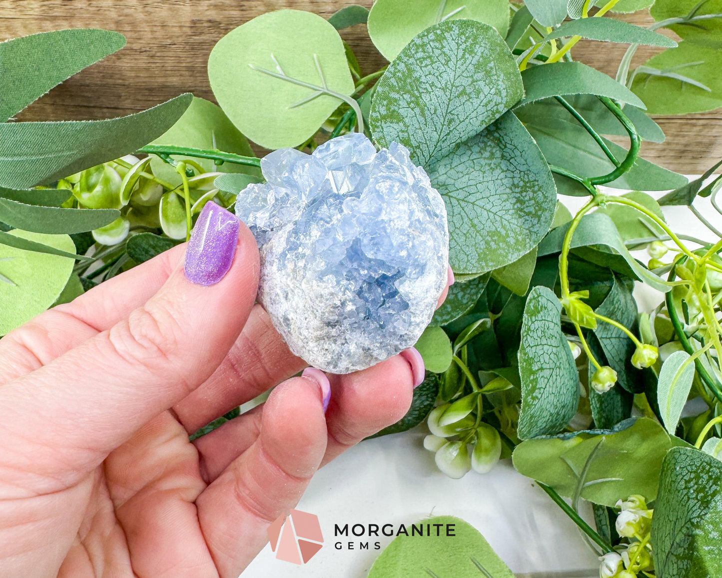 Raw Celestite Cluster No. 4 – Sky Blue Geode Specimen for High Vibration & Inner Peace