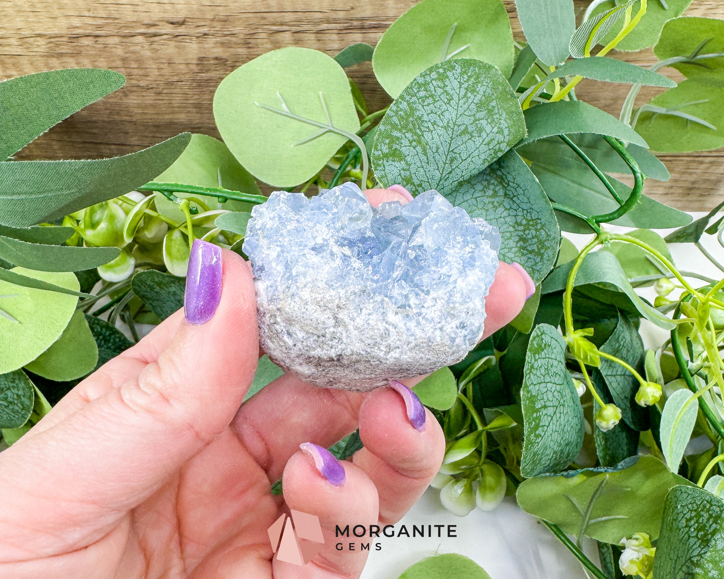 Raw Celestite Cluster No. 4 – Sky Blue Geode Specimen for High Vibration & Inner Peace