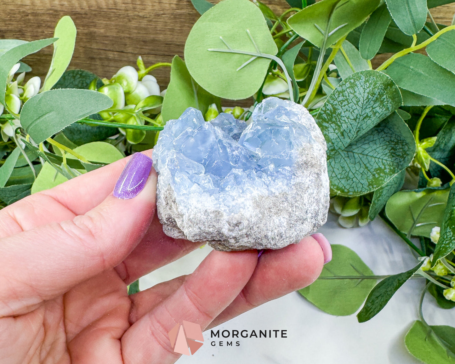 Raw Celestite Cluster No. 5 – Sky Blue Geode Specimen for High Vibration & Inner Peace