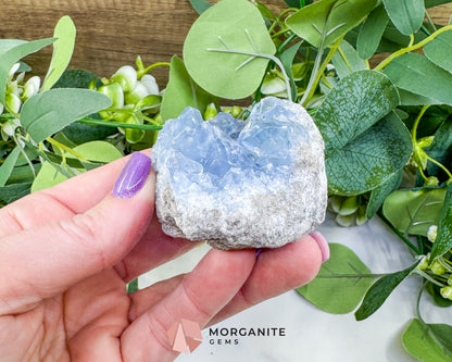 Raw Celestite Cluster No. 5 – Sky Blue Geode Specimen for High Vibration & Inner Peace