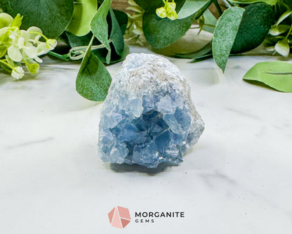 Raw Celestite Cluster No. 5 – Sky Blue Geode Specimen for High Vibration & Inner Peace