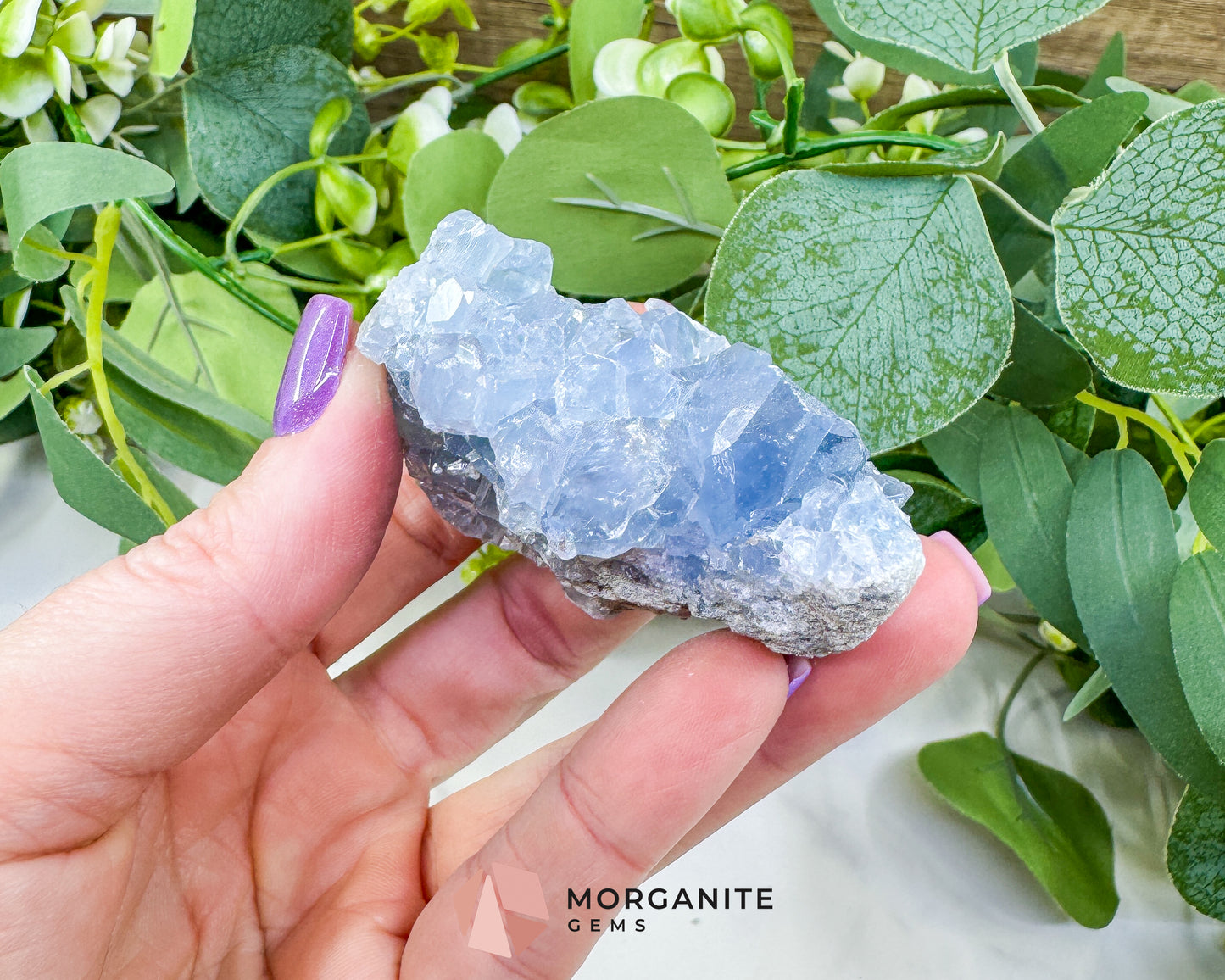 Raw Celestite Cluster No. 6 – Sky Blue Geode Specimen for High Vibration & Inner Peace