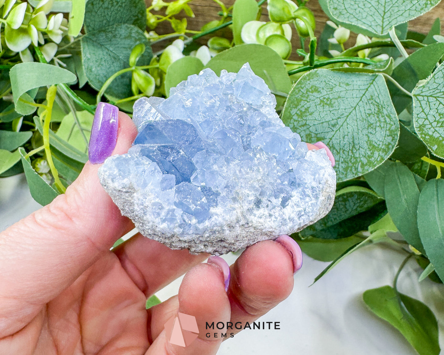 Raw Celestite Cluster No. 6 – Sky Blue Geode Specimen for High Vibration & Inner Peace