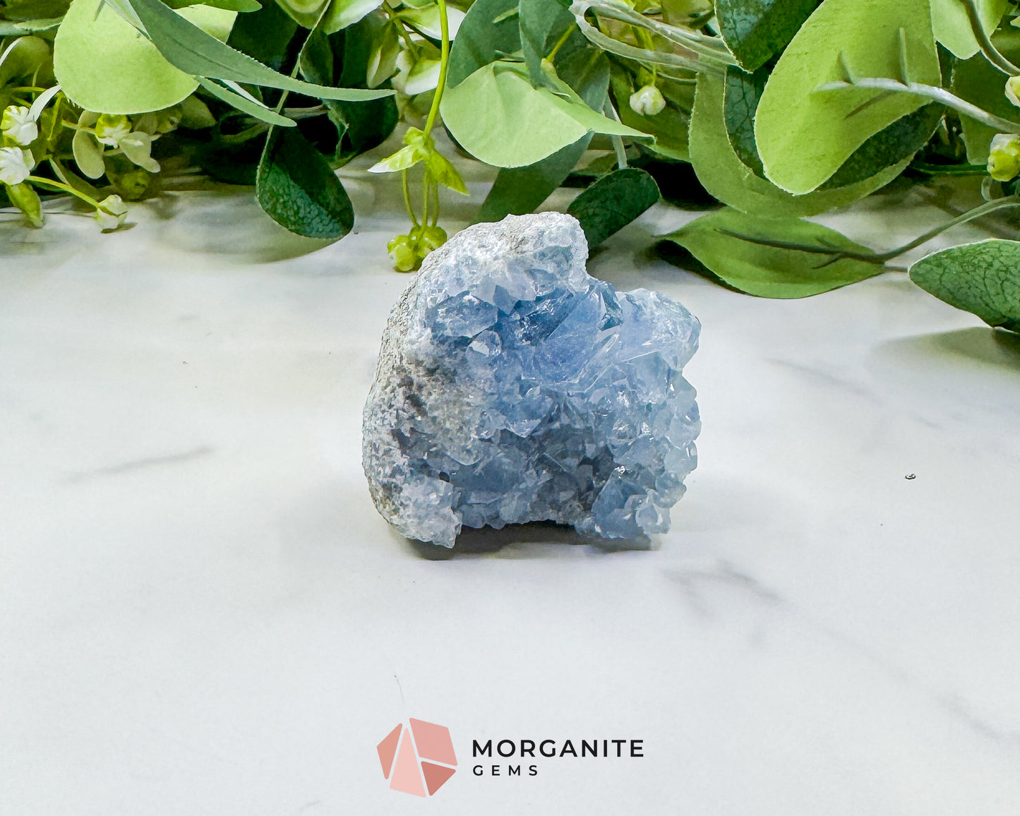 Raw Celestite Cluster No. 6 – Sky Blue Geode Specimen for High Vibration & Inner Peace
