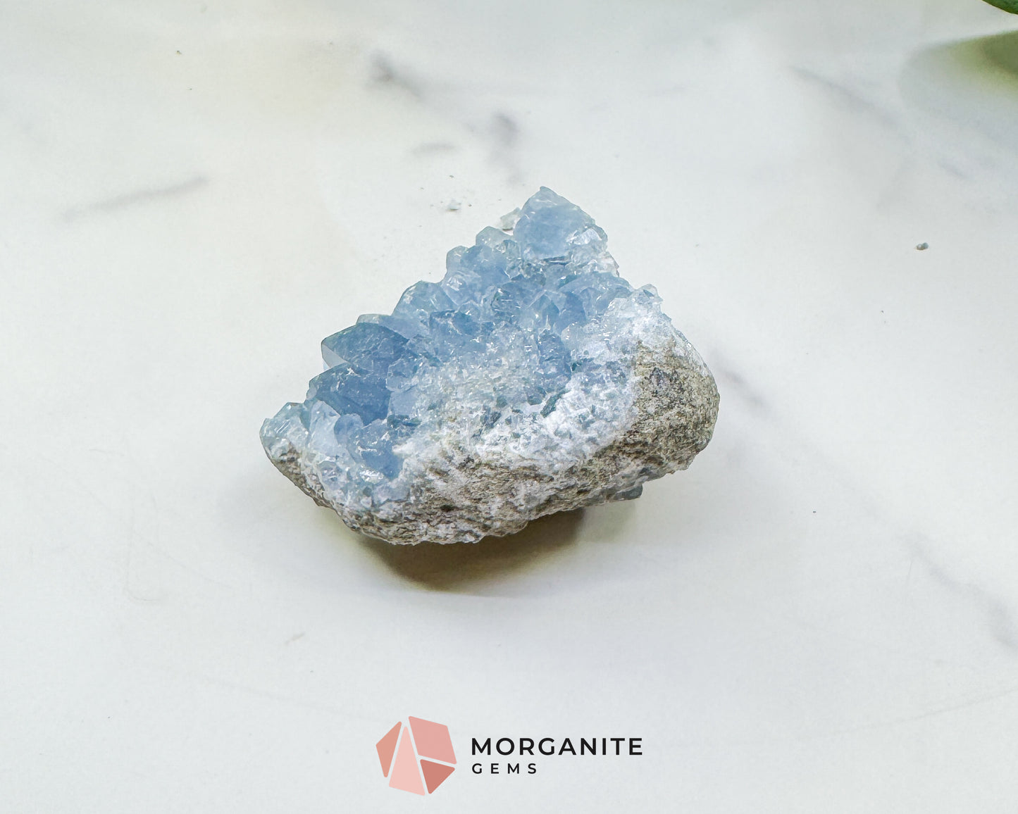 Raw Celestite Cluster No. 6 – Sky Blue Geode Specimen for High Vibration & Inner Peace