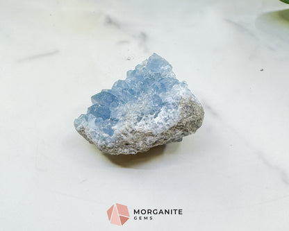 Raw Celestite Cluster No. 6 – Sky Blue Geode Specimen for High Vibration & Inner Peace