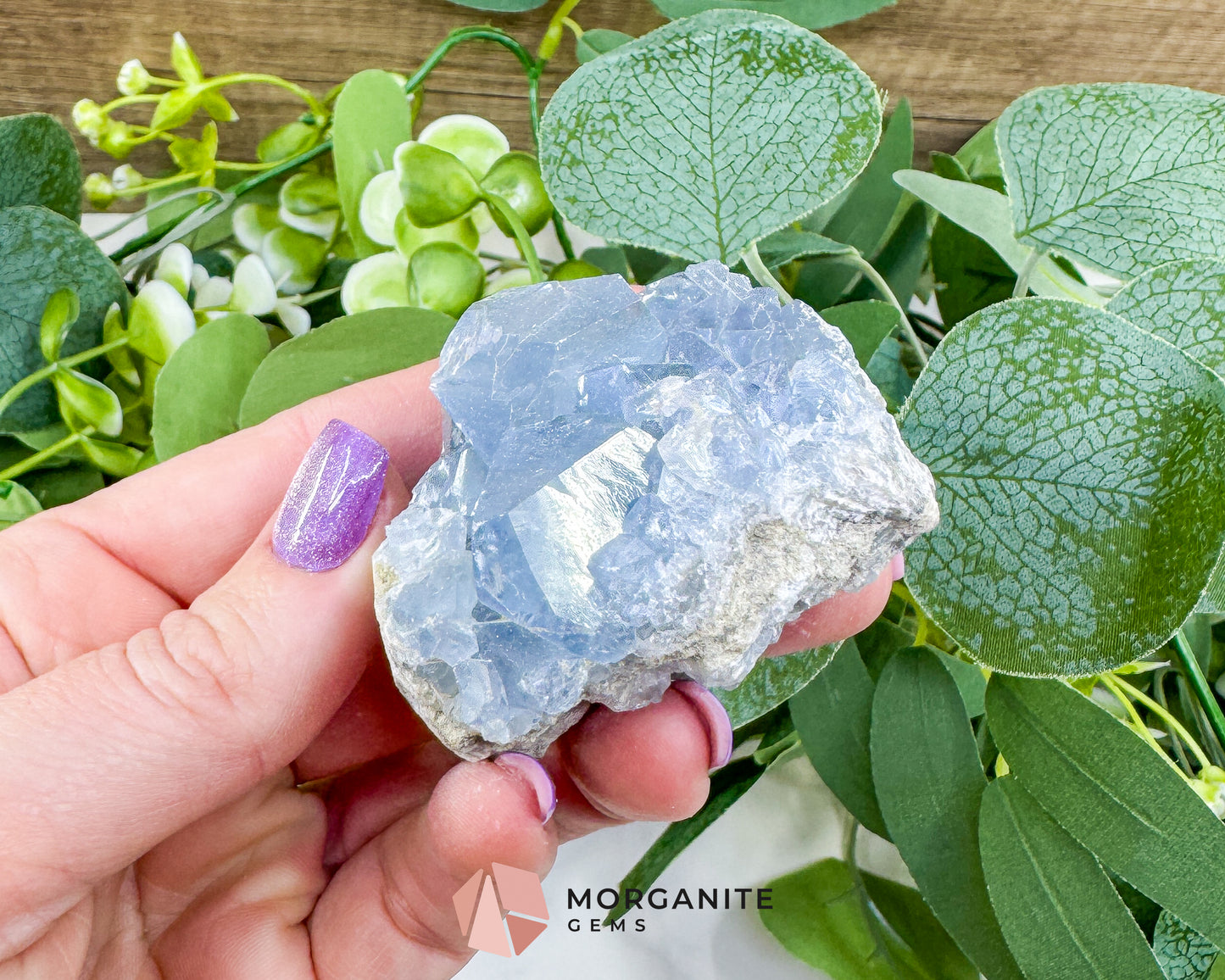 Raw Celestite Cluster No. 7 – Sky Blue Geode Specimen for High Vibration & Inner Peace