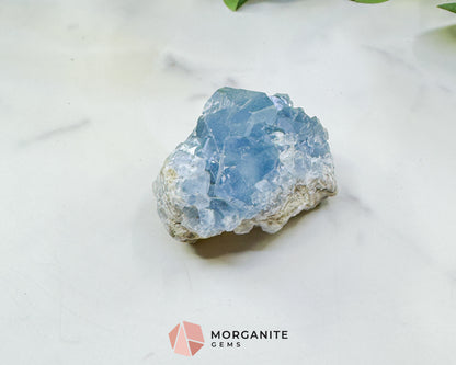 Raw Celestite Cluster No. 7 – Sky Blue Geode Specimen for High Vibration & Inner Peace