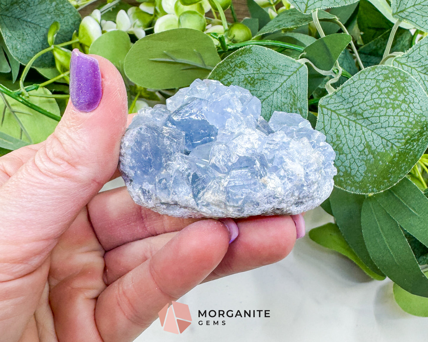 Raw Celestite Cluster No. 8 – Sky Blue Geode Specimen for High Vibration & Inner Peace