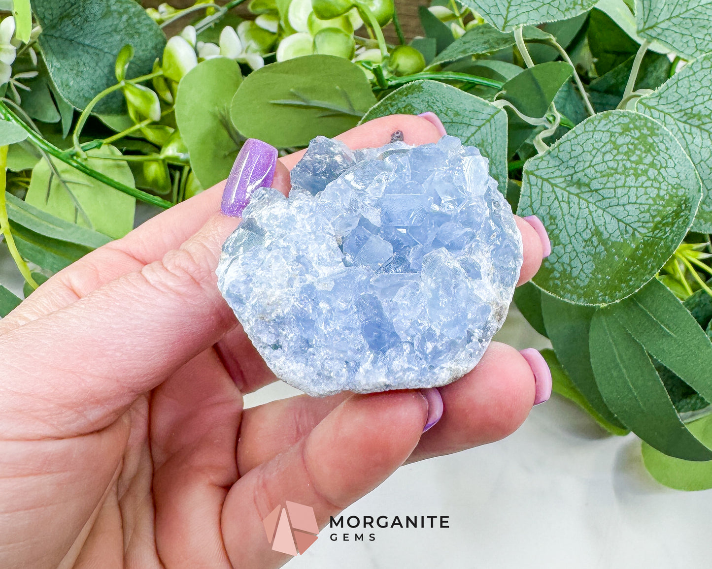 Raw Celestite Cluster No. 8 – Sky Blue Geode Specimen for High Vibration & Inner Peace