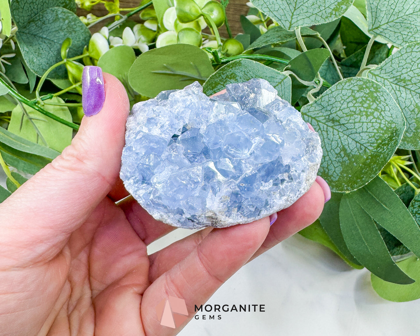 Raw Celestite Cluster No. 8 – Sky Blue Geode Specimen for High Vibration & Inner Peace
