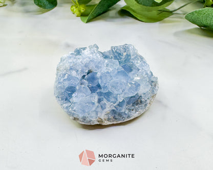 Raw Celestite Cluster No. 8 – Sky Blue Geode Specimen for High Vibration & Inner Peace