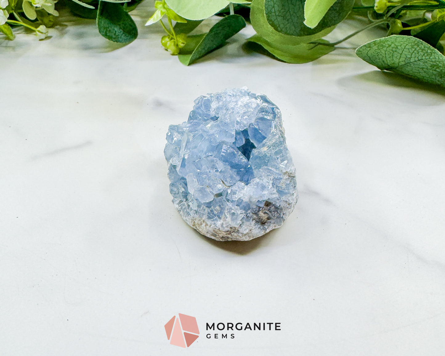 Raw Celestite Cluster No. 8 – Sky Blue Geode Specimen for High Vibration & Inner Peace