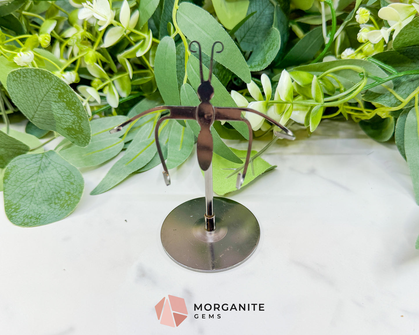 Citrine Crystal Butterfly Wings on Metal Stand – 5" Hand-Carved Solar Plexus Stone for Manifestation & Joy