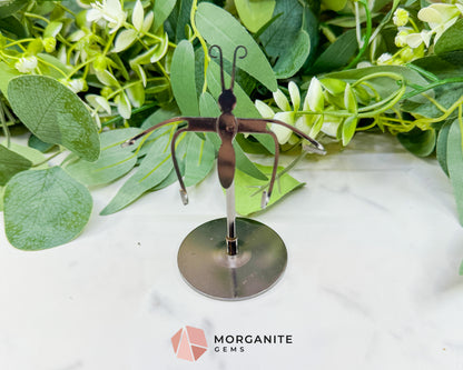 Citrine Crystal Butterfly Wings on Metal Stand – 5" Hand-Carved Solar Plexus Stone for Manifestation & Joy