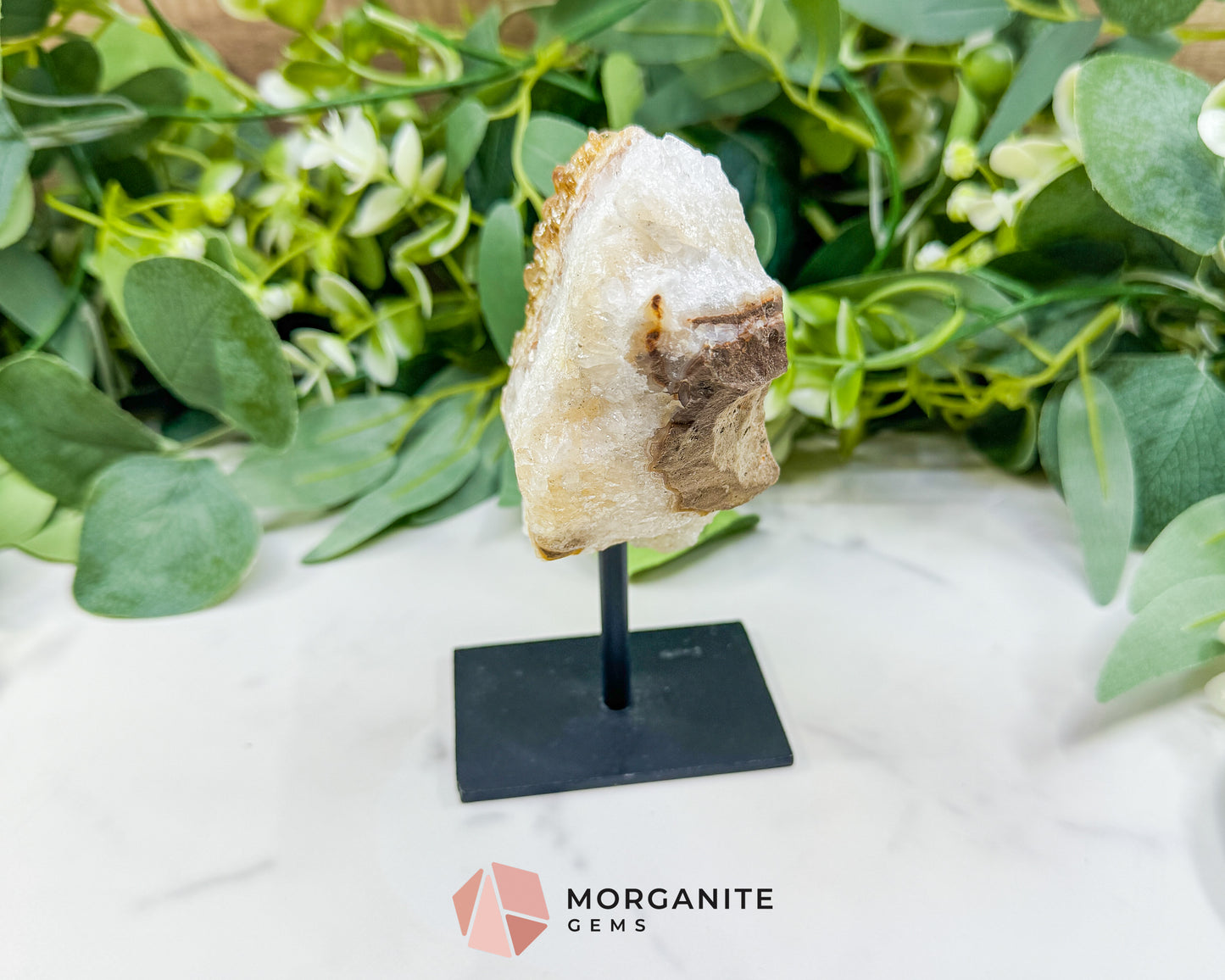 Raw Citrine on Metal Stand – Natural Healing Crystal for Abundance, Positivity & Energy