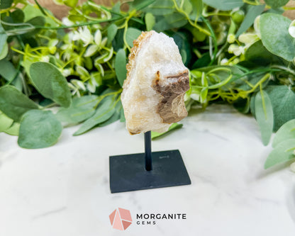 Raw Citrine on Metal Stand – Natural Healing Crystal for Abundance, Positivity & Energy