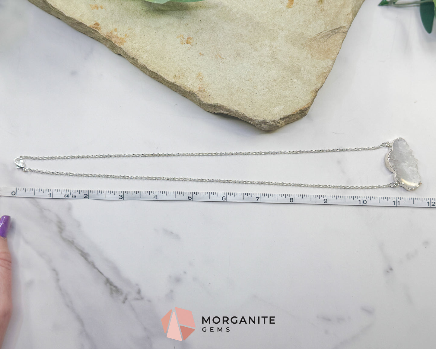 Clear Quartz Cloud Necklace – Polished Druzy Crystal Cloud Pendant – Silver Tone Chain for Clarity, Focus, & High Vibrations