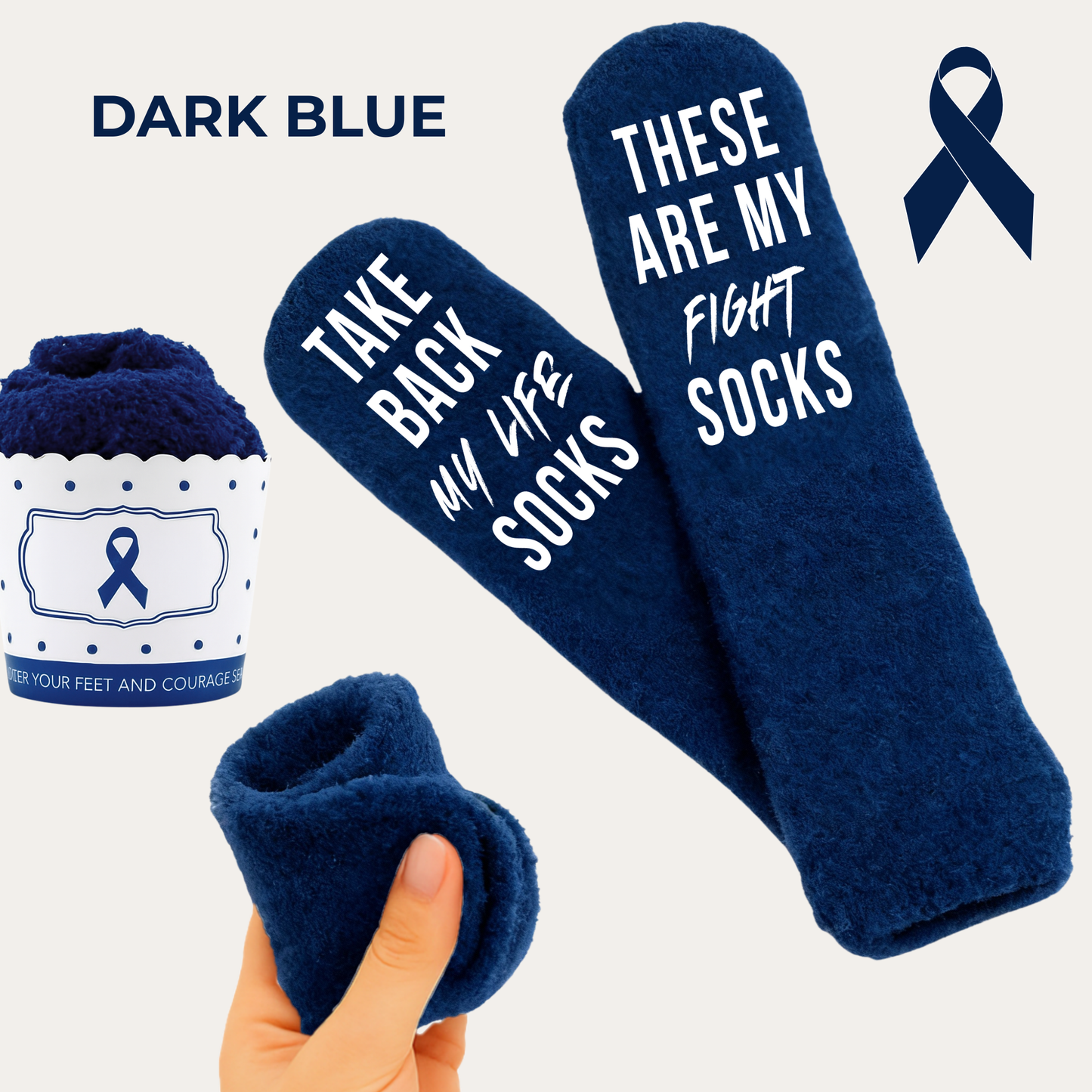 Cancer Support Sock Cupcakes – Awareness Socks in Gift-Ready Cupcake