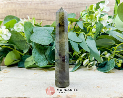 Labradorite Tower Crystal Point | Flashy Labradorite Obelisk for Intuition Protection & Transformation | Healing Stone