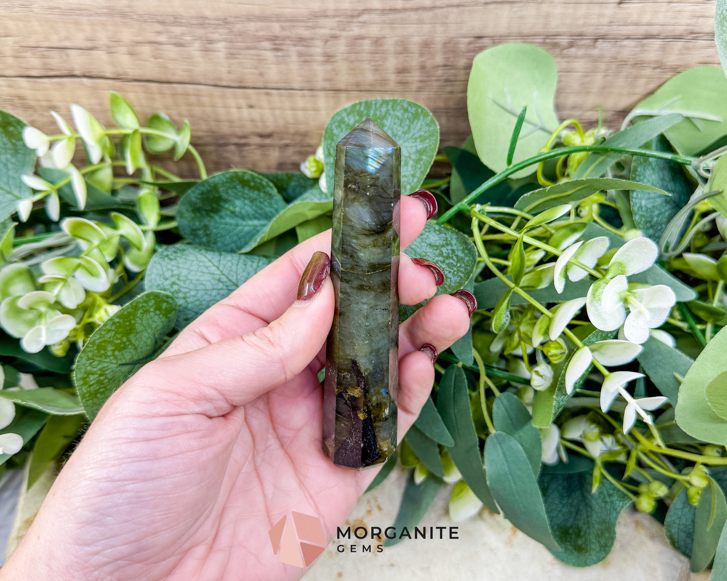 Labradorite Tower Crystal Point | Flashy Labradorite Obelisk for Intuition Protection & Transformation | Healing Stone