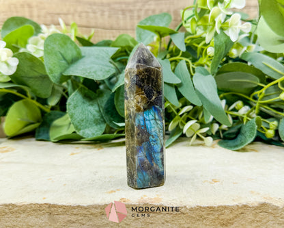 Labradorite Tower Crystal Point | Flashy Labradorite Obelisk for Intuition Protection & Transformation | Healing Stone